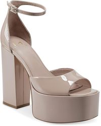 Marc Fisher - Della Patent Leather Peep-Toe Platform Sandals - Lyst