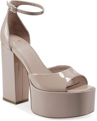 Marc Fisher - Della Patent Leather Peep-toe Platform Sandals - Lyst
