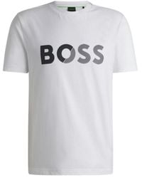 BOSS - Cotton-Jersey T-Shirt With Logo - Lyst