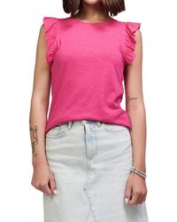 Another Love - Akiko Ruffle Cap Sleeves Top - Lyst