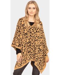TRUEDAMES - Leopard Printed Poncho - Lyst