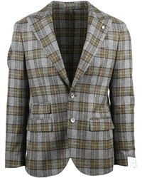 Luigi Bianchi - Rounded Jacket With Classic Plaid Pattern - Lyst