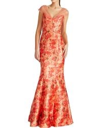 THEIA - Lowen Floral Print Polyester Fit & Flare Dress - Lyst