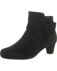 David Tate - Cutey Suede Gathered Ankle Boots - Lyst