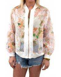 Fate - Floral Sheer Bomber Jacket - Lyst