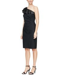 Alex & Eve - Ruffled Knee-length Cocktail And Party Dress - Lyst