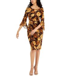 Connected Apparel - Faux Wrap Midi Cocktail And Party Dress - Lyst