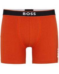 BOSS - Stretch-cotton Boxer Briefs With Stripes And Logos - Lyst