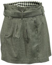 Alice + Olivia - Alice & Olivia Houndstooth Belted Mini Skirt - Lyst