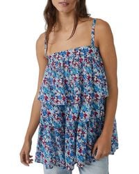 Free People - Tiered Floral Print Tunic Top - Lyst