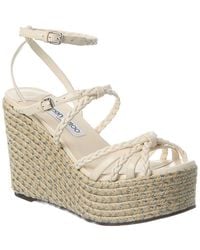 Jimmy Choo - Nyra 100 Leather Wedge Sandal - Lyst