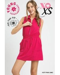 TRUEDAMES - Zip Front Casual Mini Dress - Lyst