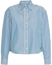 Weekend - Cropped Button-Up Shirt With Vertical Stripes And Relaxed Fit - Lyst