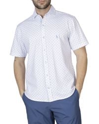 Tailorbyrd - Geo Floral Knit Short Sleeve Getaway Shirt - Lyst
