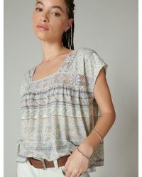Lucky Brand - Square Neck Printed Beach Tee - Lyst