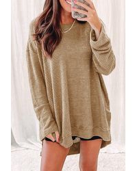 Lovesoft - Long Sleeve Waffle Knit Sweater - Lyst