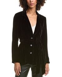 Bella Dahl - Velvet Silk-Blend Belted Blazer - Lyst