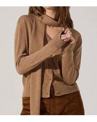 Astr - Glynne V-Neck Scarf Cardigan Sweater - Lyst