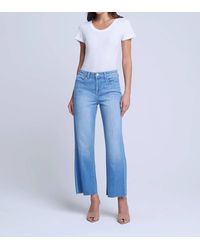 L'Agence - Wanda High Rise Crop Wide Leg Jeans - Lyst