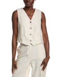Vince Camuto - Button-Down Linen-Blend Vest - Lyst