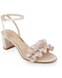 Badgley Mischka - Desirie Embellished Ankle Strap Block Heel - Lyst