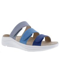 Drew - Sawyer Faux Leather Footbed Slide Sandals - Lyst
