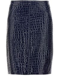 Tom Ford - Coconut-Print Leather Midi Skirt With Back Pleat - Lyst