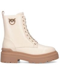 Pinko - Ankle-High Leather Boots With Hardware Detail - Lyst