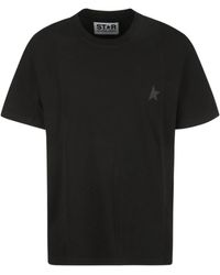 Golden Goose - Half-Sleeve Cotton T-Shirt With Star Emblem - Lyst