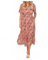 Thml - Smocked Waist Tiered Print Maxi Dress - Lyst