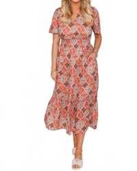 Thml - Smocked Waist Tiered Print Maxi Dress - Lyst
