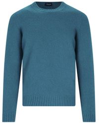 Drumohr - Classic Crew Neck Sweater With Ribbed Details - Lyst