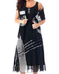 Angel - Button Pattern Maxi Dress With Scarf - Lyst