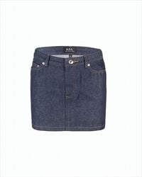 A.P.C. - Mini Denim Skirt With Structured Silhouette - Lyst