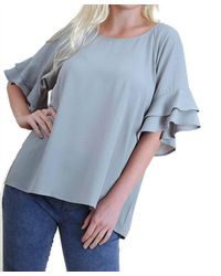 Umgee - Layered Ruffle Sleeve Blouse - Lyst