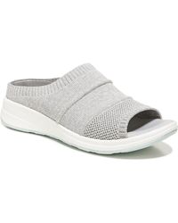 Bzees Iconic Comfort Insole Peep Toe Slide Sandals - White