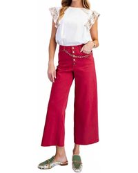 Easel - Button-Front High-Rise Twill Pants - Lyst