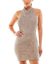 City Studios - Juniors Sequined Halter Cocktail And Party Dress - Lyst