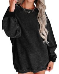 Lovesoft - Solid Ribbed Knit Pullover Sweatshirt - Lyst