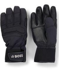 BOSS - X Perfect Moment Mixed-material Ski Gloves With Leather - Lyst