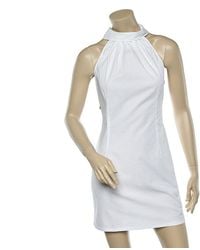 Moschino - Jeans Cotton Halter Neck Collared Mini Dress - Lyst
