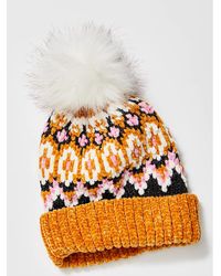 Free People - Chalet Fairisle Knit Winter Hat Beanie With Pom Pom - Lyst