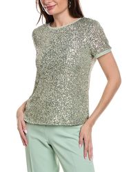 Anne Klein - Shiny Sequin Banded T-shirt - Lyst