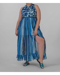 Just Bellina - Checkered Stripe Waves Dress - Lyst