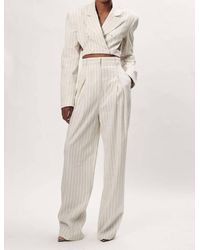 Ronny Kobo - Diego High Waisted Pinstripe Wide Leg Pant - Lyst