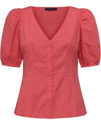 French Connection - Cotton V-neck Button-down Top - Lyst