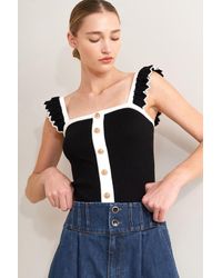 TRUEDAMES - Coffee Date Chic Sweater Knit Top - Lyst