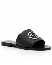 Philipp Plein - Leather Sandals Big Hexagon - Lyst