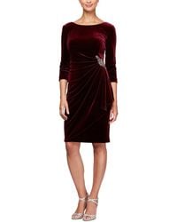 Alex Evenings - Velvet Knee Cocktail And Party Dress - Lyst