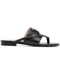 Bally - Elia Leather Flat Sandals, Brand Size 41 Us - Lyst